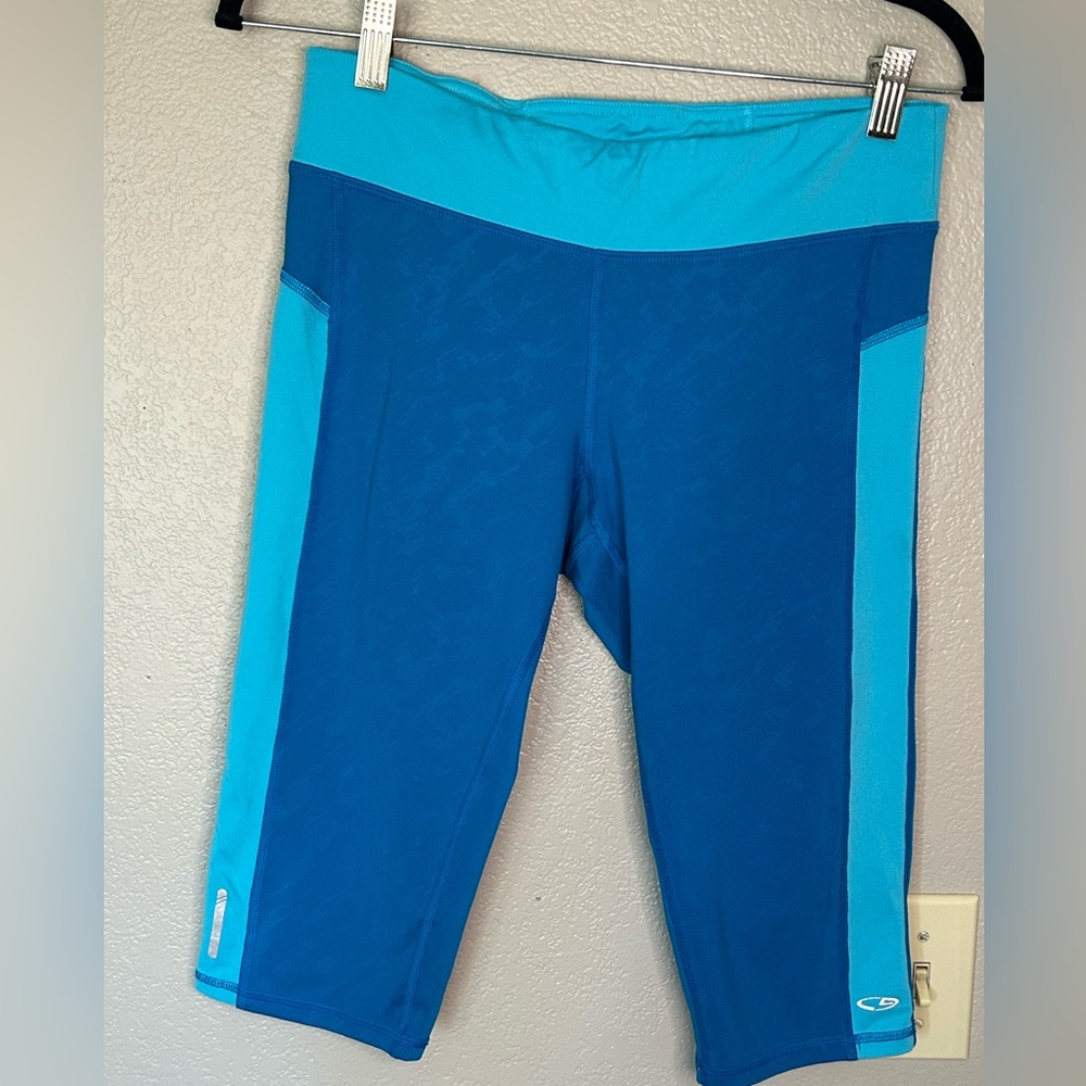 Champion Women's Short Athletic Leggings Turquoise Workout Athleisure Loungewear